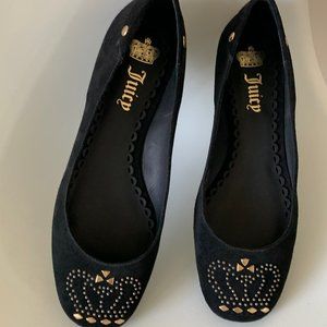 NEW Juicy Couture Black Suede Embellished Shoes